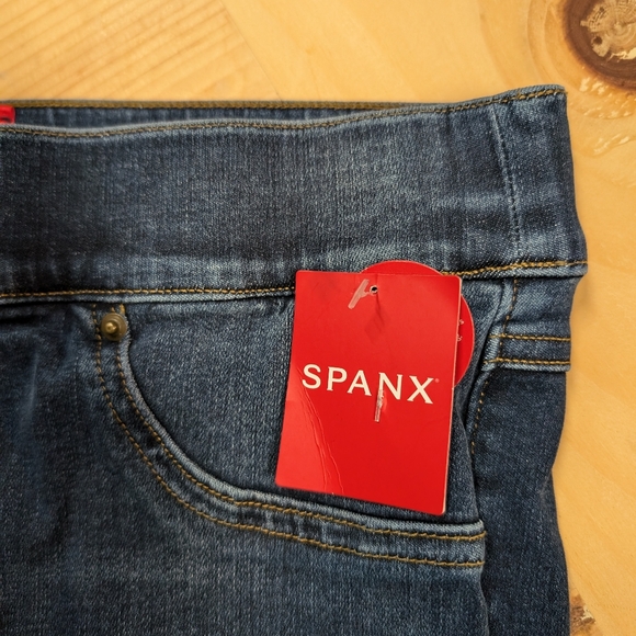 Spanx Distressed Denim Leggings Sz Med - Picture 4 of 8